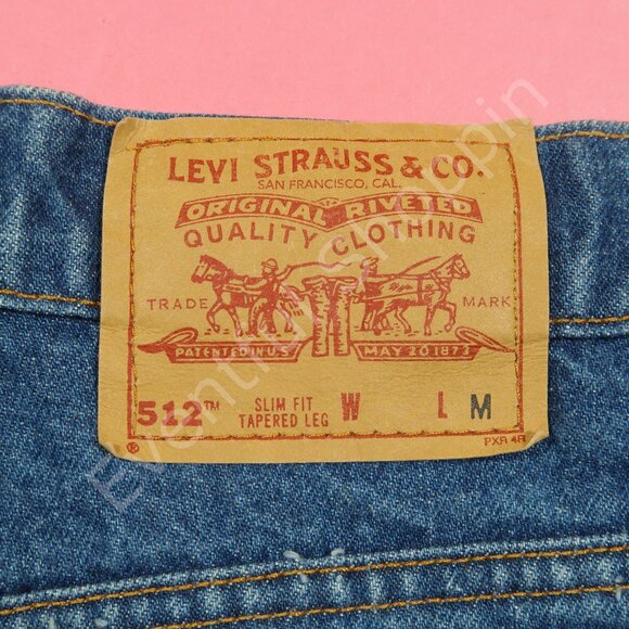 Vintage Levis 512 Slim Fit Tapered Leg Jeans Womens 30 Blue High Waist 90s USA - Picture 4 of 6